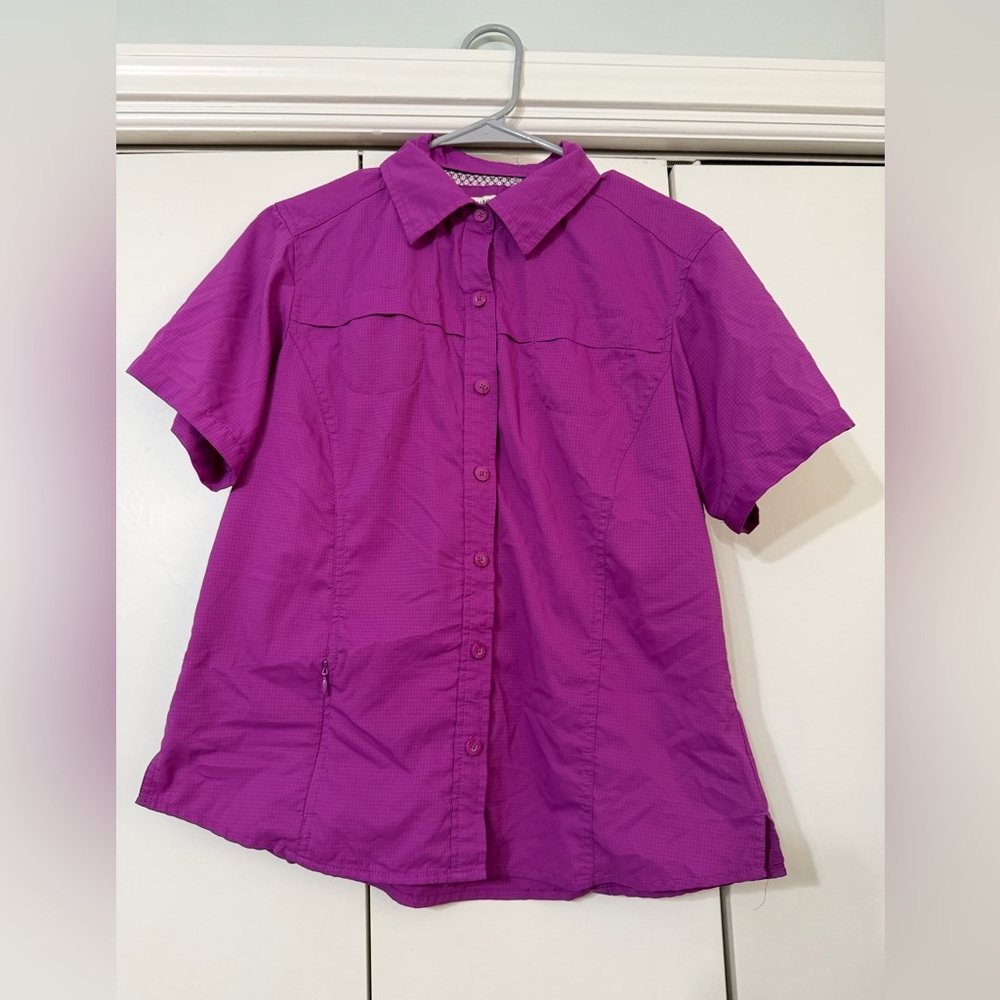Magellan Outdoors Fish Gear Mag Repel Vibrant Purple Pink Button Down